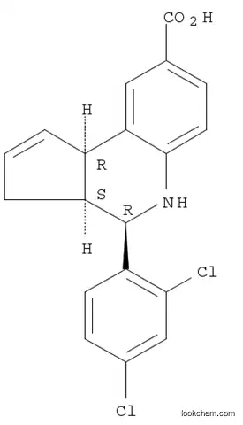 Molecular Structure of 1212282-26-2 (3H-Cyclopenta[c]quinoline-8-carboxylic acid, 4-(2,4-dichlorophenyl)-3a,4,5,9b-tetrahydro-, (3aR,4S,9bS)-rel-)